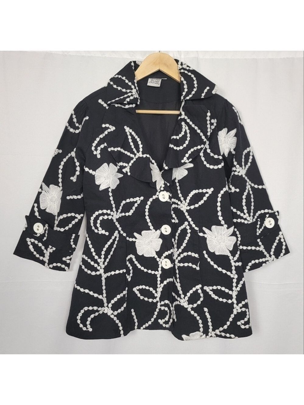 Black and White Floral Jacket #1989
